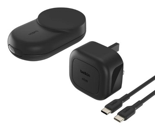 Belkin WIZ037MYBK mobile device charger Headphones, Smartphone Black USB Wireless charging Fast charging Indoor