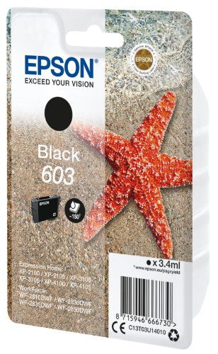Epson C13T03U14010/603 Ink cartridge black, 150 pages 3.4ml for Epson XP 2100