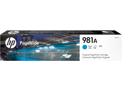 HP J3M68A/981A Ink cartridge cyan, 6K pages ISO/IEC 19798 70ml for HP PageWide E 58650/556