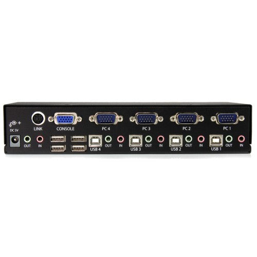 StarTech.com 4 Port Rack Mountable USB KVM Switch with Audio & USB Hub