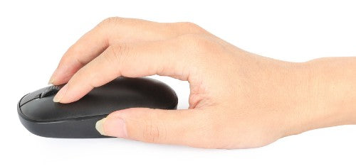 Manhattan MW3050 Wireless Optical Mouse, Black, 1200dpi, 2.4Ghz (up to 10m), USB, Ambidextrous, Three Button with Scroll Wheel, USB-A nano receiver, AA battery (included), Low friction base, USB version (most popular type, which is USB-A), Three Year Warr