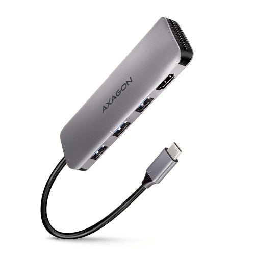 Axagon HMC-HCR3A 3x USB-A+ HDMI+ SD/microSD USB-C 3.2 Gen 1 hub 20cm Wired USB 3.2 Gen 1 (3.1 Gen 1) Type-C Grey