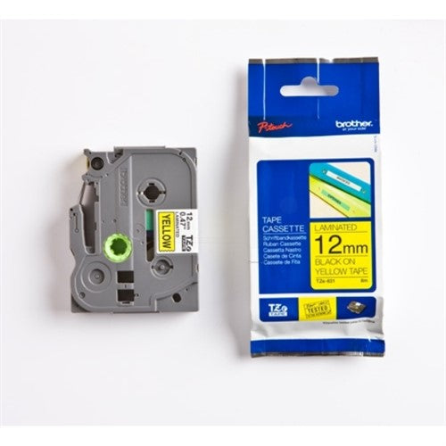 Brother TZE-631S DirectLabel black on yellow Laminat 12mm x 4m for Brother P-Touch TZ 3.5-18mm/6-12mm/6-18mm/6-24mm/6-36mm