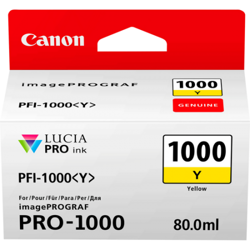 Canon 0549C001/PFI-1000Y Ink cartridge yellow, 3.37K pages 80ml for Canon Pro 1000