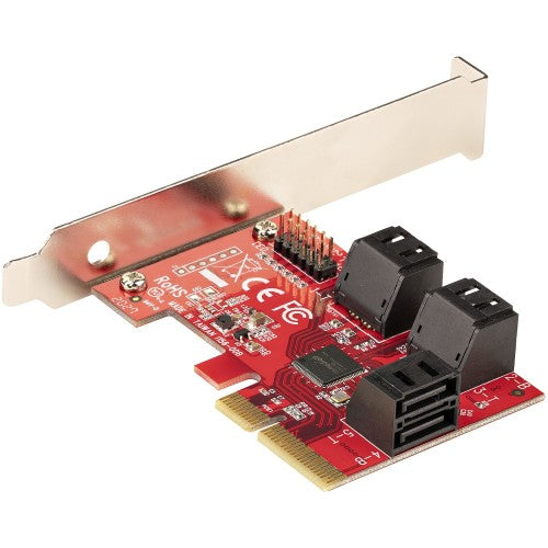 StarTech.com SATA PCIe Card - 6 Port PCIe SATA Expansion Card - 6Gbps - Low/Full Profile - Stacked SATA Connectors - ASM1166 Non-Raid - PCI Express to SATA Converter