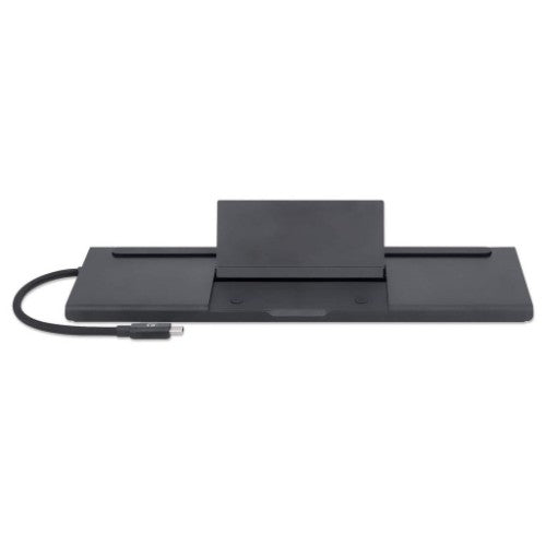 Manhattan USB-C Dock/Hub with Card Reader and MST, Ports (x9): Audio 3.5mm, DisplayPort, Ethernet, HDMI, USB-A (x3), USB-C and VGA, With Power Delivery (100W) to USB-C Port (Note add USB-C wall charger and USB-C cable needed),All Ports can be used at the