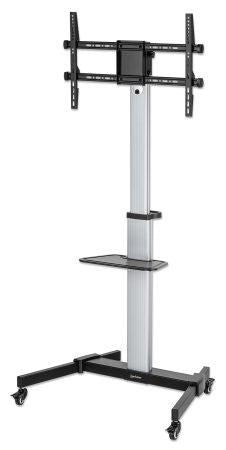 Manhattan Trolley Mount Stand for TV & Monitors, For screens: 37" to 86", -10 to 5° Tilt, 90° Rotation, VESA compatability: all between 200x200 to 600x400mm - check the dimensions of the four mounting holes on back of screen to ensure it fits, Max 50kg, B