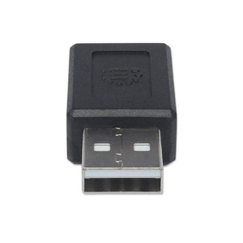 Manhattan USB-C to USB-A Adapter, Female to Male, 480 Mbps (USB 2.0), Hi-Speed USB, Black, Lifetime Warranty