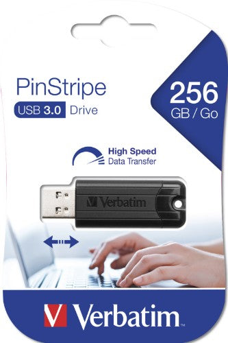 Verbatim PinStripe 3.0 - USB 3.0 Drive 256GB - Black