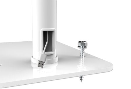 Manhattan Desktop Kiosk Stand (Anti theft) for Tablet and iPad, Universal, 360° Rotation, Tilt +20° to -110°, White, Lockable, Countertop Holder for 7.9" to 11" Tablets, Extendable clamps: height 200 to 246mm/width 129 to 181mm, Lifetime warranty