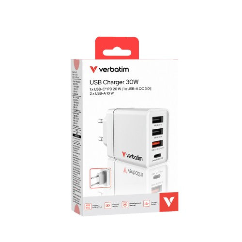 Verbatim 49701 mobile device charger Universal White AC Fast charging Indoor