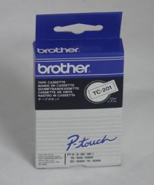 Brother TC-201 DirectLabel black on white 12mm x 7,7m for Brother P-Touch TC 9-12mm