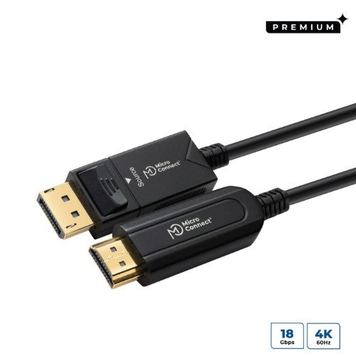 Microconnect DP-HDMI-2000V1.4OP video cable adapter 20 m DisplayPort HDMI Type A (Standard) Black