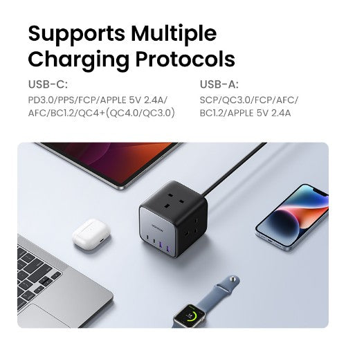 Ugreen 90906 mobile device charger Universal Grey, Silver AC Fast charging Indoor