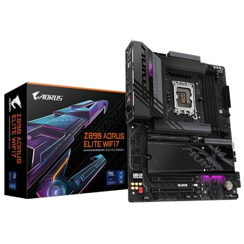 GIGABYTE Z890 AORUS ELITE WIFI7 Motherboard - Supports Intel Core Ultra (Series 2) CPUs, 16+1+2 phases VRM, up to 8800MHz DDR5 (OC), 1xPCIe 5.0 + 3xPCIe 4.0, Wi-Fi 7, 2.5GbE LAN, Thunderbolt 4