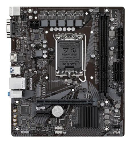 GIGABYTE H610M H V2 Motherboard - Supports Intel Core 14th CPUs, 4+1+1 Hybrid Digital VRM, up to 5600MHz DDR5, 1xPCIe 3.0 M.2, GbE LAN, USB 3.2 Gen 1