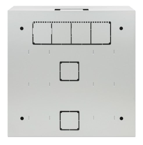 Intellinet Low-Profile 19" Wall Mount Cabinet with 4U Horizontal and 2U Vertical Rails Slim, Space-saving Enclosure with Only 170 mm (6.7 in.) Depth, Ideal for AV, Multimedia and Surveillance Applications, Assembled, Gray RAL 7035