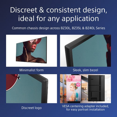 Sony FW-65BZ40L Signage Display Digital signage flat panel 165.1 cm (65") LCD Wi-Fi 700 cd/m² 4K Ultra HD Black Android 24/7