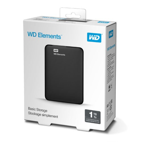 Western Digital WD Elements Portable external hard drive 1 TB 2.5" Micro-USB B 3.2 Gen 1 (3.1 Gen 1) Black