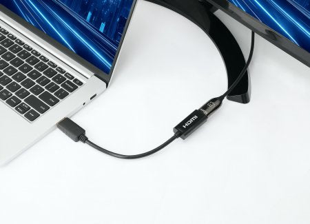 Manhattan DisplayPort 1.2 to HDMI Active Adapter, 4K@60Hz, 15cm, Male to Female, DP With Latch, Black, Not Bi-Directional, Three Year Warranty, Equivalent to DP2HD4K60S