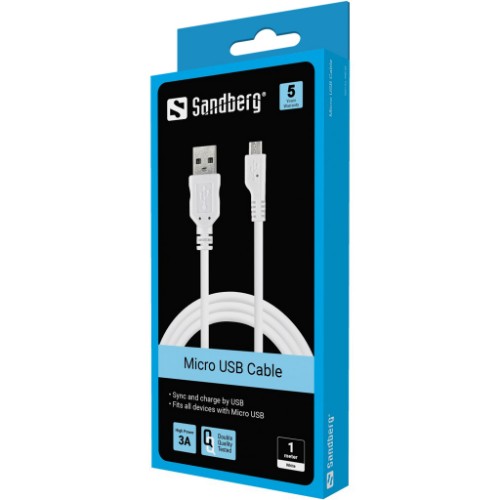 Sandberg MicroUSB Sync/Charge Cable 1m