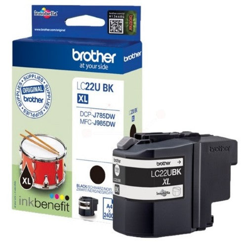 Brother LC-22UBK Ink cartridge black XL, 2.4K pages ISO/IEC 24711 for Brother DCP-J 785