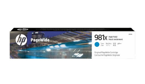 HP L0R09A/981X Ink cartridge cyan, 10K pages ISO/IEC 19798 116ml for HP PageWide E 58650/556
