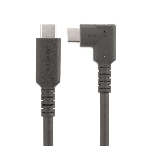 StarTech.com 6.6ft (2m) USB-C Cable, Right-Angled, USB 5Gbps, 100W (5A) Power Delivery, 4K 60Hz DP Alt Mode, Rugged USB C Cord - Thunderbolt Compatible