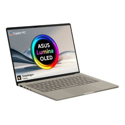 ASUS Zenbook A14 UX3407QA-QD244W Qualcomm Snapdragon X1-26-100 Laptop 35.6 cm (14") WUXGA 16 GB LPDDR5x-SDRAM 1 TB SSD Wi-Fi 6E (802.11ax) Windows 11 Home Beige