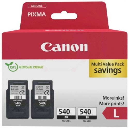 Canon 5224B020/PG-540L Printhead cartridge black pigmented twin pack, 2x300 pages ISO/IEC 24711 11ml Pack=2 for Canon Pixma MG 2150/MX 370