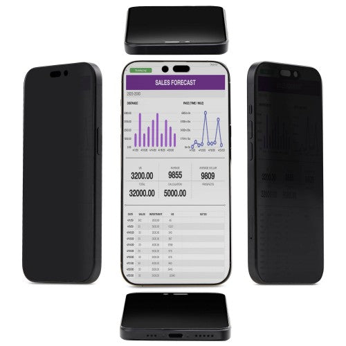 StarTech.com 4-Way 360 Privacy Screen For iPhone 16 Pro Max, Supports Portrait/Landscape Orientation, Touch-Enabled, Tempered Glass Protector, 4Way Filter, TAA