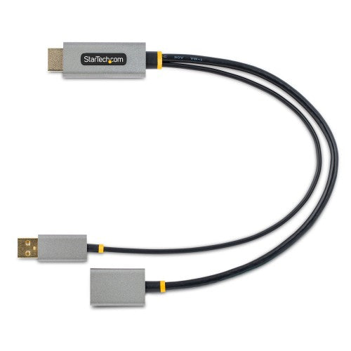 StarTech.com 1ft (30cm) HDMI to DisplayPort Adapter Cable, Active 4K 60Hz HDMI 2.0 to DP 1.2 Converter, HDR, USB Bus Powered, HDMI Source to DisplayPort Monitor for Laptops/PC
