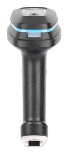 Manhattan Wireless 2D Handheld Barcode Scanner, 250mm Scan Depth, up to 80m effective range (line of sight), Max Ambient Light 100,000 lux (sunlight), Black, Charging cable (USB-A to USB-C into device) 1m included, Three Year Warranty