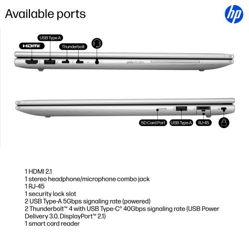 HP EliteBook 6 G1iR Intel Core 5 120U Laptop 40.6 cm (16") WUXGA 16 GB DDR5-SDRAM 512 GB SSD Wi-Fi 6E (802.11ax) Windows 11 Pro Silver
