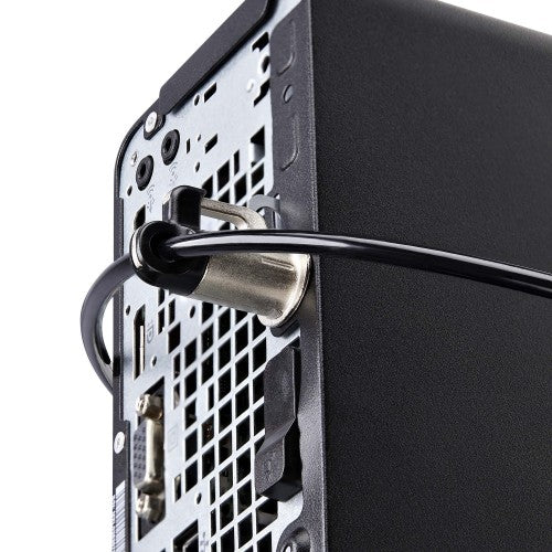 StarTech.com Laptop/Desktop & Peripheral Lock Kit, Theft-Deterring Security Lock, K-Slot, 9.8ft (3m) Steel Cable, 3x Devices, User-Resettable 4-Digit Lock - TAA
