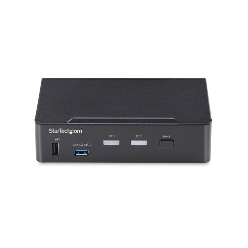 StarTech.com 2-Port DisplayPort KVM Switch, 4K 60Hz, DP 1.2, EDID Management, 2-Port USB 3.0 Hub, 4x USB HID Ports, TAA Compliant