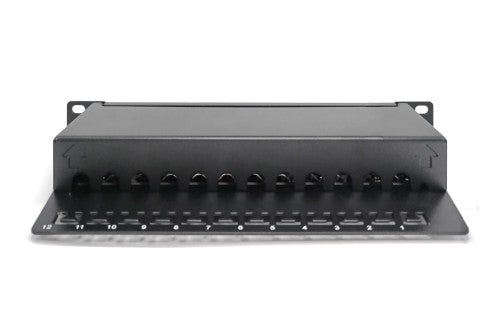 Digitus CAT 6A Patch Panel, shielded, 12-Port, 1HE, 10", black