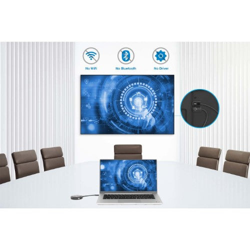 Manhattan 1080p Wireless HDMI Display Presentation Kit, 2-Piece Set with HDMI Receiver and USB-C Transmitter Dongle to Wirelessly Display a Video Signal from a Laptop/Tablet/Smartphone on an HDMI TV or Projector, Black