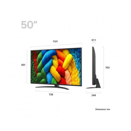 LG 50" NANO81 4K UHD NANOCELL SMART TV A7 AI PROCESSOR