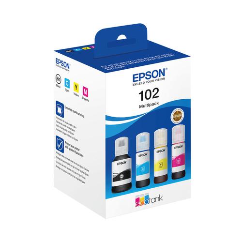 Epson C13T03R640/102 Ink bottle multi pack Bk,C,M,Y 127ml + 3x70ml Pack=4 for Epson ET-3700