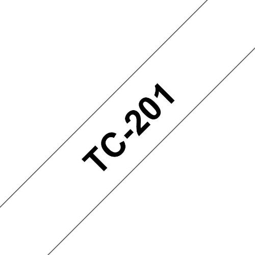 Brother TC-201 DirectLabel black on white 12mm x 7,7m for Brother P-Touch TC 9-12mm