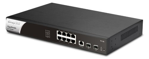 DrayTek P2100 Managed L2+/L3 Gigabit Ethernet (10/100/1000) Power over Ethernet (PoE) 1U Black, Silver