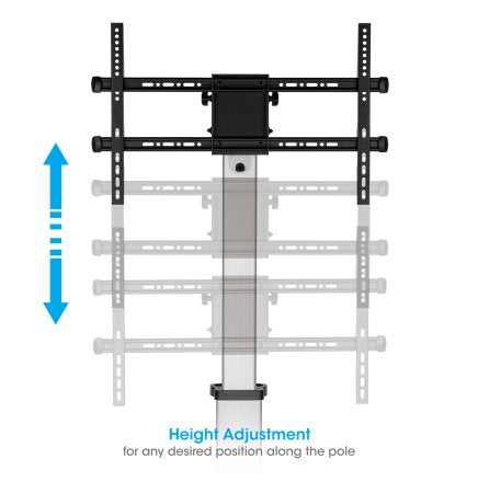Manhattan Trolley Mount Stand for TV & Monitors, For screens: 37" to 86", -10 to 5° Tilt, 90° Rotation, VESA compatability: all between 200x200 to 600x400mm - check the dimensions of the four mounting holes on back of screen to ensure it fits, Max 50kg, B