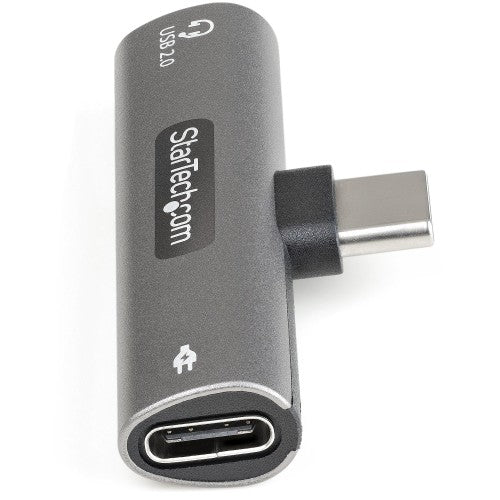 StarTech.com USB C Audio & Charge Adapter - USB-C Audio Adapter w/ USB-C Audio Headphone/Headset Port and 60W USB Type-C Power Delivery Pass-through Charger - For USB-C Phone/Tablet/Laptop
