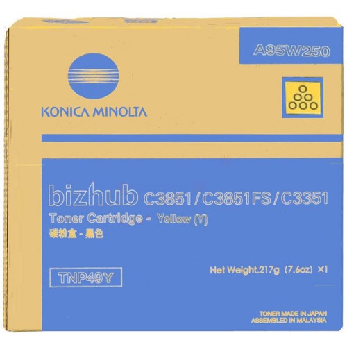 Konica Minolta A95W250/TNP-49Y Toner yellow, 12K pages for KM Bizhub C 3351