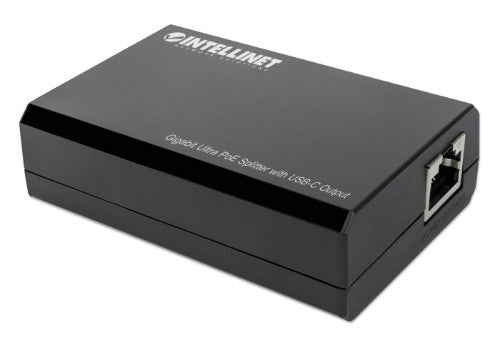 Intellinet PoE Splitter with USB-C Output, PoE++ / 4PPoE, Gigabit Ultra, IEEE 802.3bt, RJ45 In and Out Ports, Up to 45 W USB-C Output Port