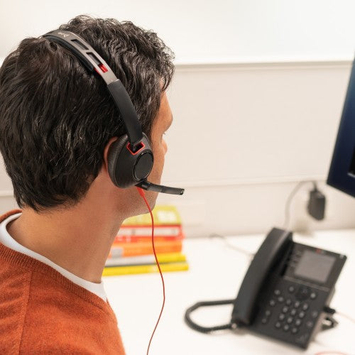 HP Poly Blackwire 5220 Stereo USB-C Headset +3.5mm Plug +USB-C/A Adapter