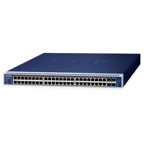 PLANET L3 48-Port 10/100/1000T 95W 802.3bt PoE + 4-Port 10G SFP+ Managed Switch Gigabit Ethernet (10/100/1000) Power over Ethernet (PoE) 1U Blue