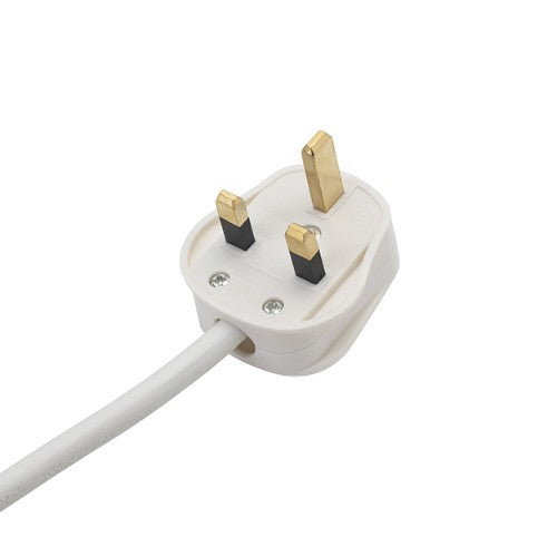 connektgear 2m 4 Way Surge Protected Extension Block - UK Plug to 4 x UK Sockets - White
