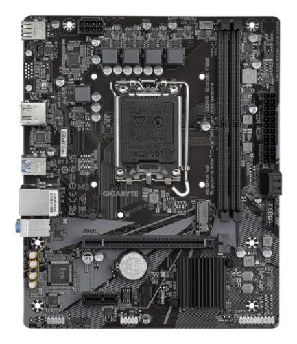 GIGABYTE H610M K V2 Motherboard - Intel Core 14th CPUs, up to 5600MHz DDR5, 1xPCIe 3.0 M.2, 1GbE LAN, USB 3.2 Gen 1